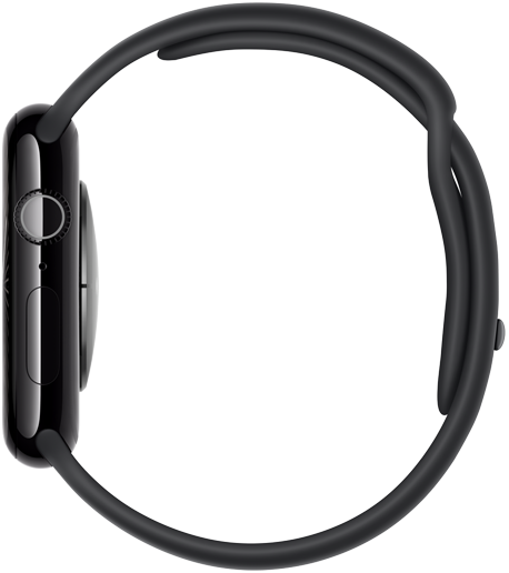 Le côté droit d’une Apple Watch Series 10 montrant sa finesse.